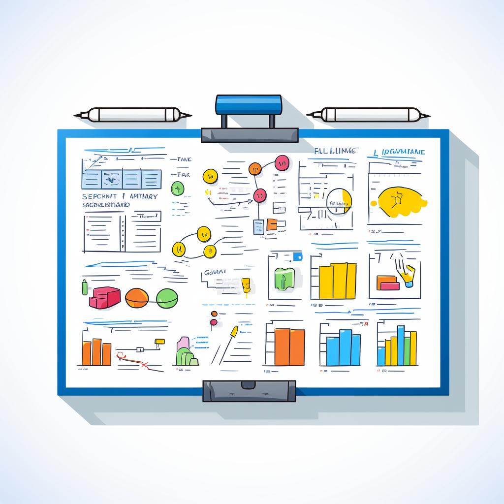 A strategy blueprint on a whiteboard